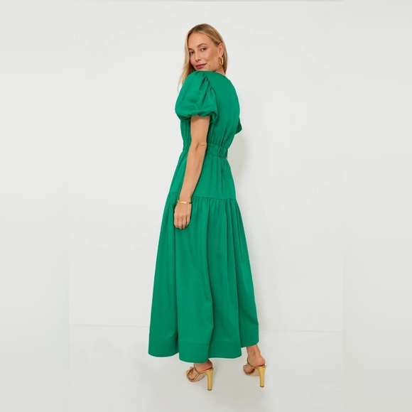 NWT Green Puff Sleeve Ginny Maxi Dress Size Medium in Green by Hyacinth House - Picture 12 of 13